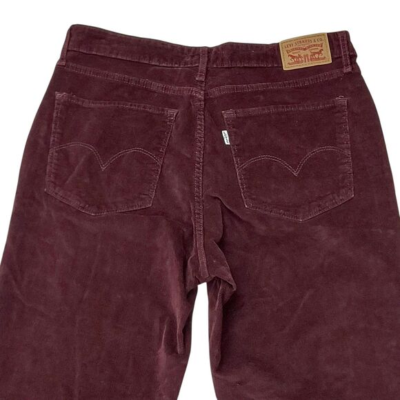 Levi's 725 Corduroy Pants Womens 30x32 Burgundy Bootcut High Rise Riding Stretch - Picture 7 of 12